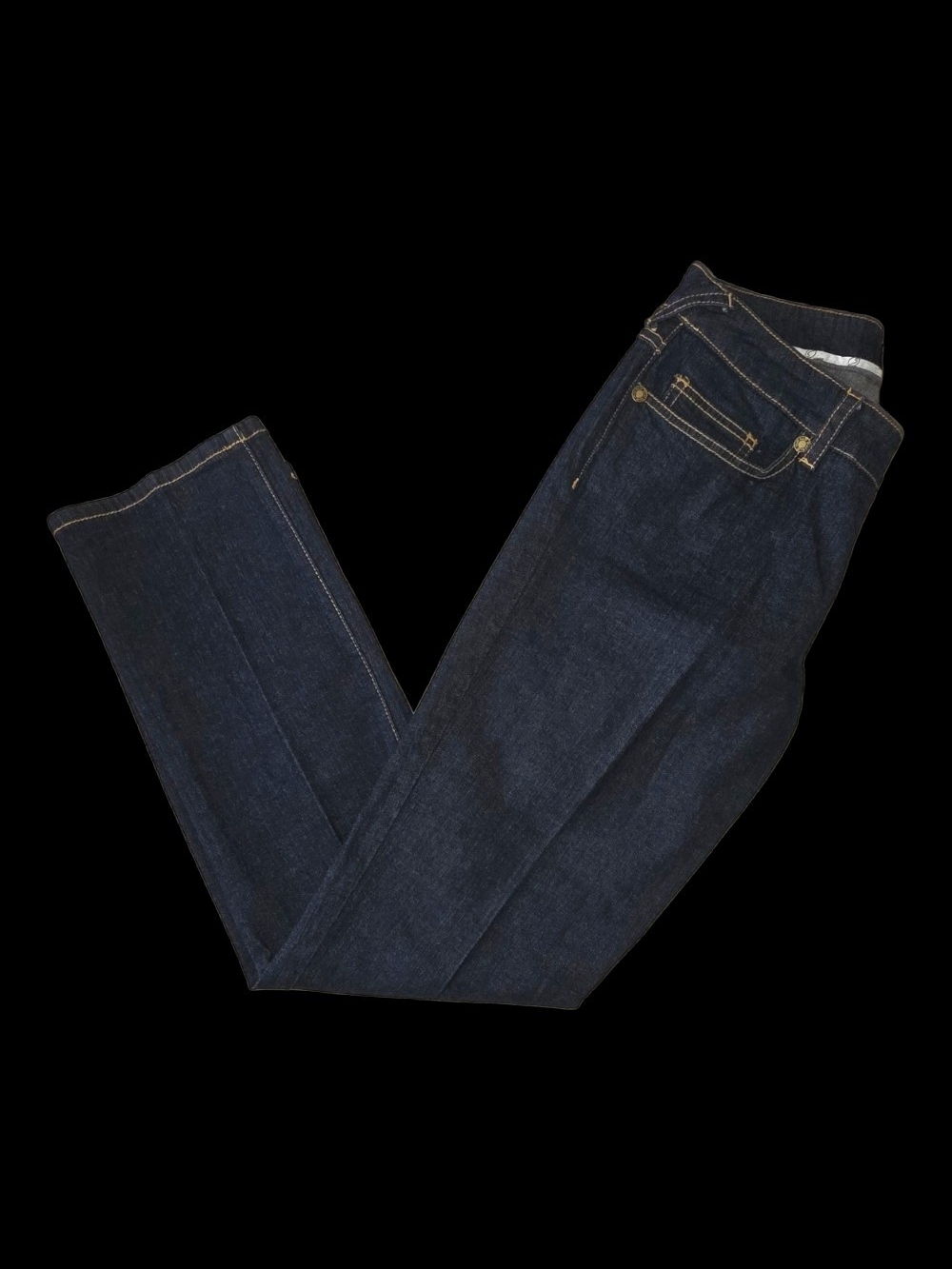 Vintage Y2K Baby Phat Dark Wash Jeans Rhinestone Cat Logo Size 13 - Picture 3 of 6